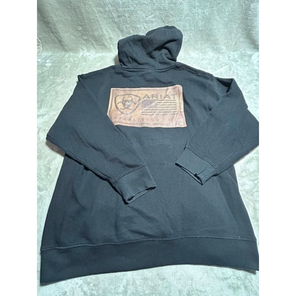 Ariat Pullover Hoodie Jacket Men XL Black Sweatshirt Hooded Sweater
